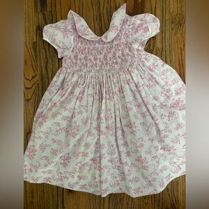 Floral Pink Smocked Kids Dress